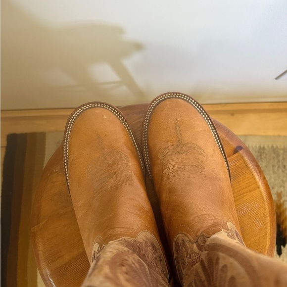 Anderson Bean size 10.5D Round Toe Tan Leather Cowboy Boots - Picture 2 of 4
